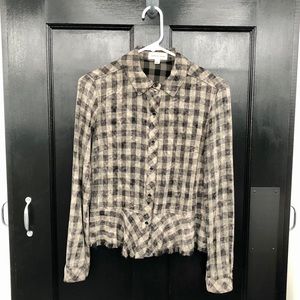 Cloth & Stone Plaid Blouse